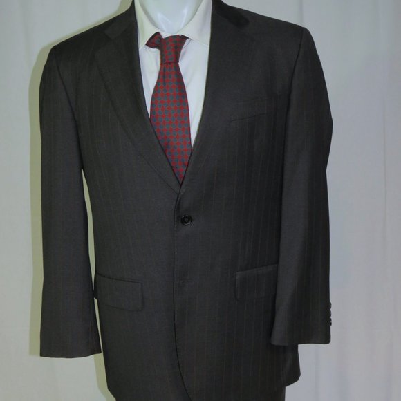 Brooks Brothers x Isaia Loro Piana Charcoal Striped Two Button Suit 40R - Picture 4 of 15